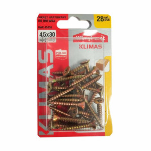 Wkręty hartowane konfirmaty do drewna fi 4.5x30 mm blister 28 szt WKRĘT-MET