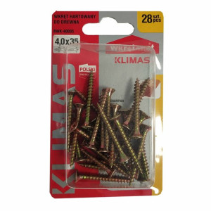 Wkręty hartowane konfirmaty do drewna fi 4.0x35 mm blister 28 szt WKRĘT-MET
