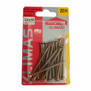 Wkręty hartowane konfirmaty do drewna fi 3,5x50 mm blister 22 szt WKRĘT-MET