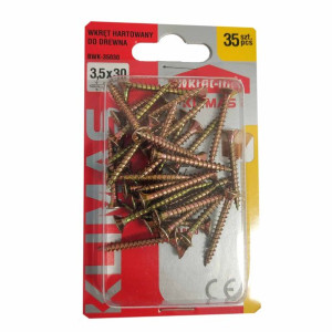 Wkręty hartowane konfirmaty do drewna fi 3,5x30 mm blister 35 szt WKRĘT-MET