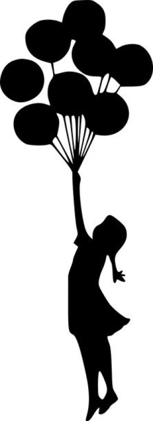 Naklejka Banksy Floating Balloon Girl 23 X 8,4 Cm
