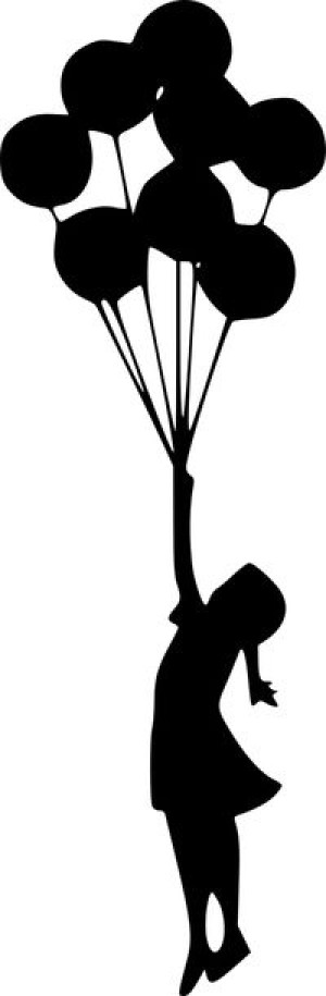 Naklejka Banksy Floating Balloon Girl 29 X 9,5 Cm