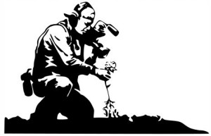 Naklejka Banksy Flower Photograph 10,9 X 17 Cm