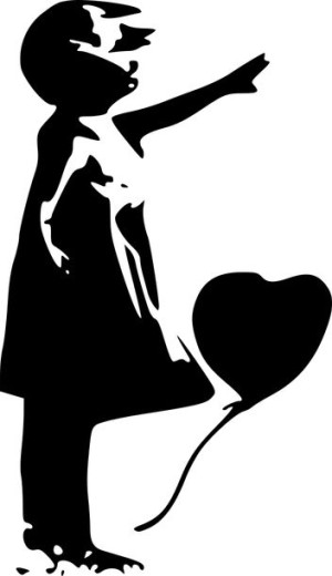 Naklejka Banksy Girl Heart Balloon 20 X 11,5 Cm