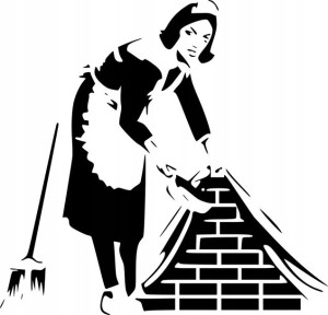 Naklejka BANKSY MAID 9 X 9,4 CM