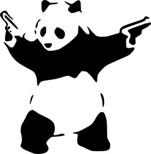 Naklejka BANKSY PANDA 18,3 X 18 CM