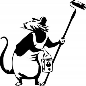 Naklejka BANKSY RAT PAINTER 9 X 9 CM