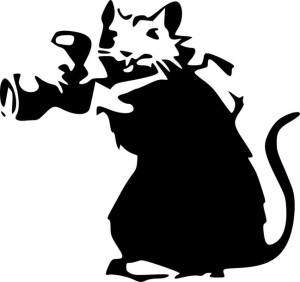 Naklejka Banksy Rat Paparazzi 12 X 12,8 Cm