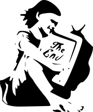 Naklejka BANKSY THE END 10,9 X 9 CM