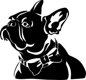 Naklejka BULDOG FRANCUSKI 14 X 15,2 CM
