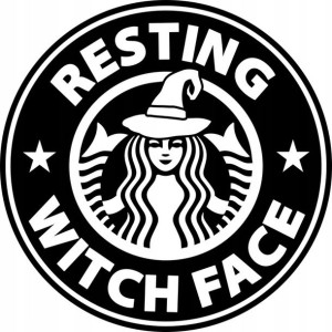 Naklejka Czarownica Resting Witch Face 9 X 9 Cm