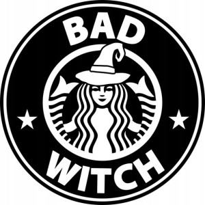 Naklejka Czarownica Wiedźma Bad Witch 9 X 9 Cm