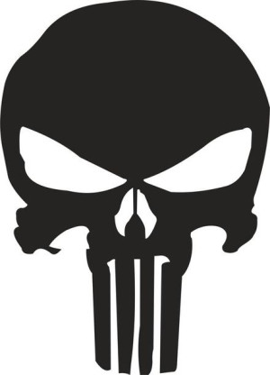 Naklejka CZASZKA PUNISHER 17 X 12,3 CM