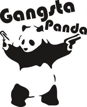 Naklejka GANGSTA PANDA 22,2 X 18 CM