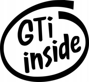 Naklejka GTI INSIDE 7 X 7,6 CM