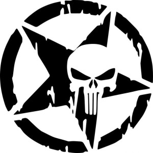 Naklejka GWIAZDA PUNISHER 9 X 9 CM