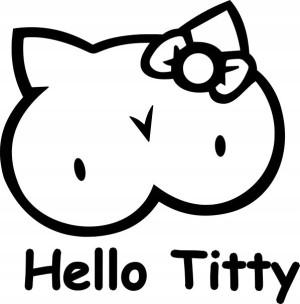 Naklejka HELLO TITTY 16 X 15,8 CM