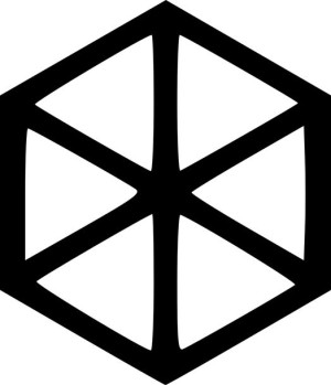 Naklejka HEXAHEDRON 7 X 6 CM