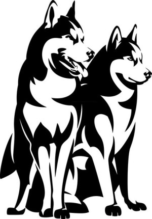 Naklejka HUSKY 21 X 14,7 CM