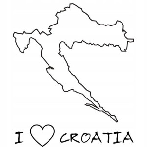 Naklejka I Love Croatia Chorwacja 14 X 11,8 Cm