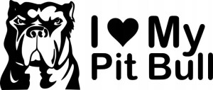Naklejka I LOVE MY PITBULL 11,9 X 28CM