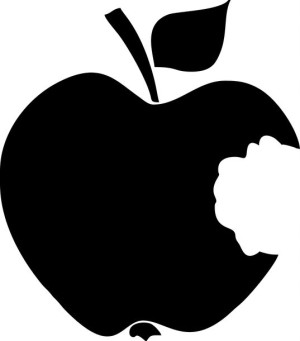 Naklejka JABŁKO APPLE 9 X 7,9 CM