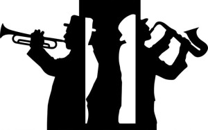 Naklejka Jazz Trąbka Saksofon 9,4 X 15 Cm