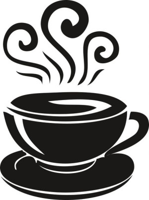Naklejka KAWA FILIŻANKA KAWY 12,1 X 9 CM
