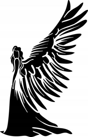 Naklejka Kobieta Anioł Angel 25 X 16,1 Cm