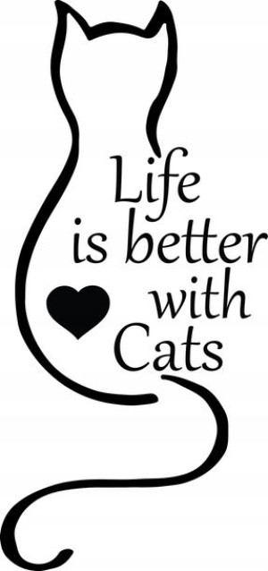 Naklejka Life Is Better With Cats 29 X 13,6 Cm