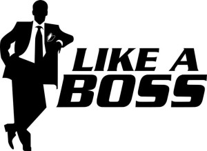 Naklejka LIKE A BOSS 17,5 X 24 CM