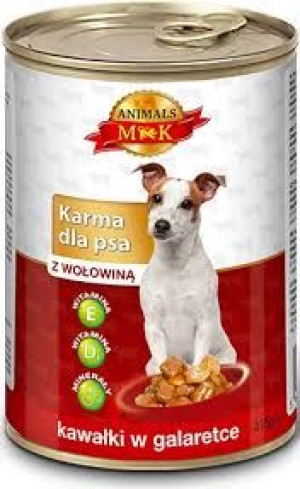 Pakiet 16szt MK Animals Karma Pies Wołowina puszka 415g