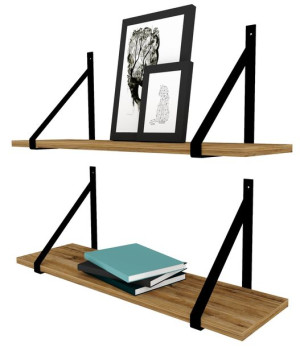 Półka Loft Rustykal Industrial Podpórka Gino 60cm Drewno Retro