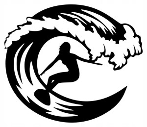 Naklejka na samochód SURFING SURFER 16 X 18,7 CM