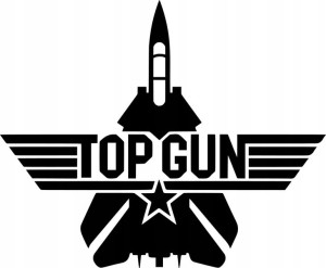 Naklejka na samochód TOP GUN 14 X 17 CM