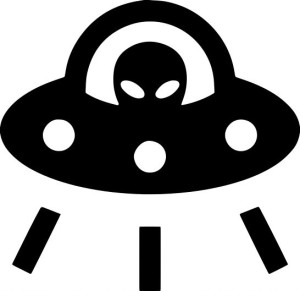 Naklejka OBCY UFO ALIEN 12 X 12,4 CM