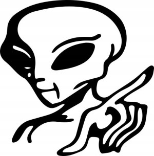 Naklejka OBCY UFO ALIEN 12,2 X 12 CM