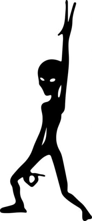 Naklejka OBCY UFO ALIEN 19,2 X 8 CM