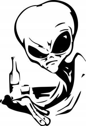 Naklejka OBCY UFO ALIEN 26,4 X 18 CM