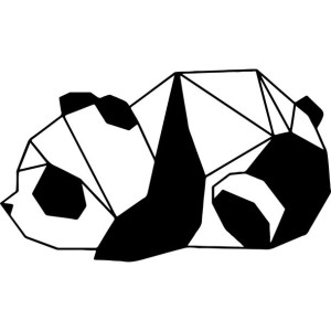 Naklejka PANDA GEOMETRYCZNA 10 X 17,2 CM