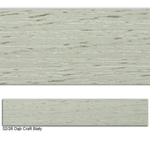 Obrzeże PVC, 02/26 DĄB CRAFT BIAŁY, 42x2.0, 100 mb