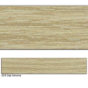 Obrzeże PVC, 02/9 Dąb Sonoma, 42x1, 100 mb