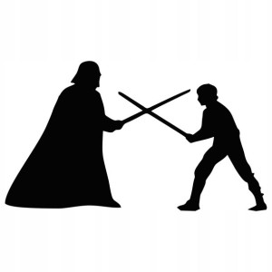 Naklejka Star Wars Vader Vs Luke 13 X 22,7 Cm