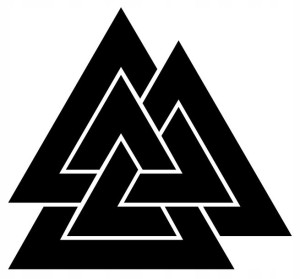 Naklejka Valknut Węzeł Poległych 13 X 14 Cm