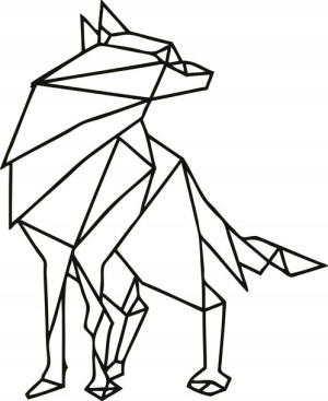Naklejka WILK GEOMETRYCZNY 18,4 X 15 CM