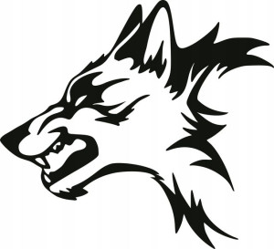 Naklejka WILK WOLF 17 X 18,7 CM