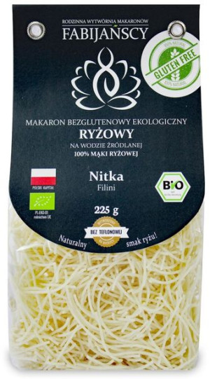 Makaron (z Ryżu Białego) Nitka Filini Bezglutenowy Bio 225 G - Fabijańscy