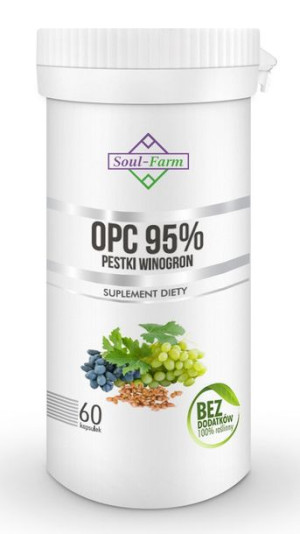 Pestki Winogron Ekstrakt 95% Opc 450 Mg 60 Kapsułek - Soul Farm