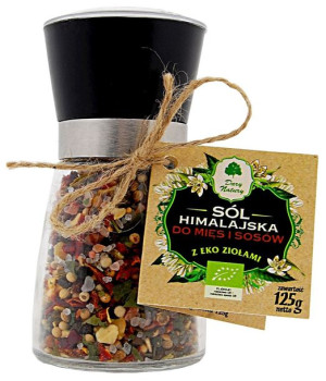 Sól Himalajska W Młynku Z Ziołami Bio Do Mięs I Sosów 125 G - Dary Natury
