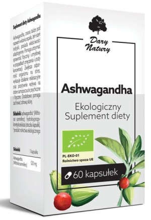 Ashwaganda Bio 60 Kapsułek (520 Mg) - Dary Natury